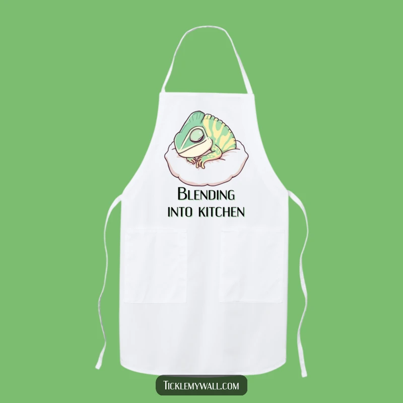 Funny Snoring Chameleon Pillow Apron: Cook with Humor and Comfort