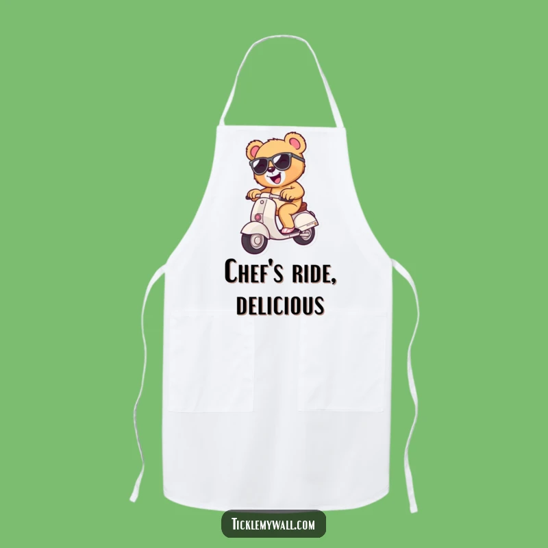 Funny Teddy Bear Scooter Apron: Cook Up Some Laughs with This Hilarious Bear Chef