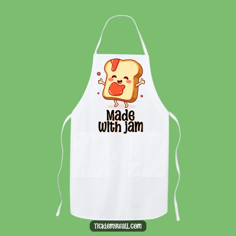 Funny Dancing Toast Apron, Kitchen Jam Splatter Fun, Hilarious Cooking Gift
