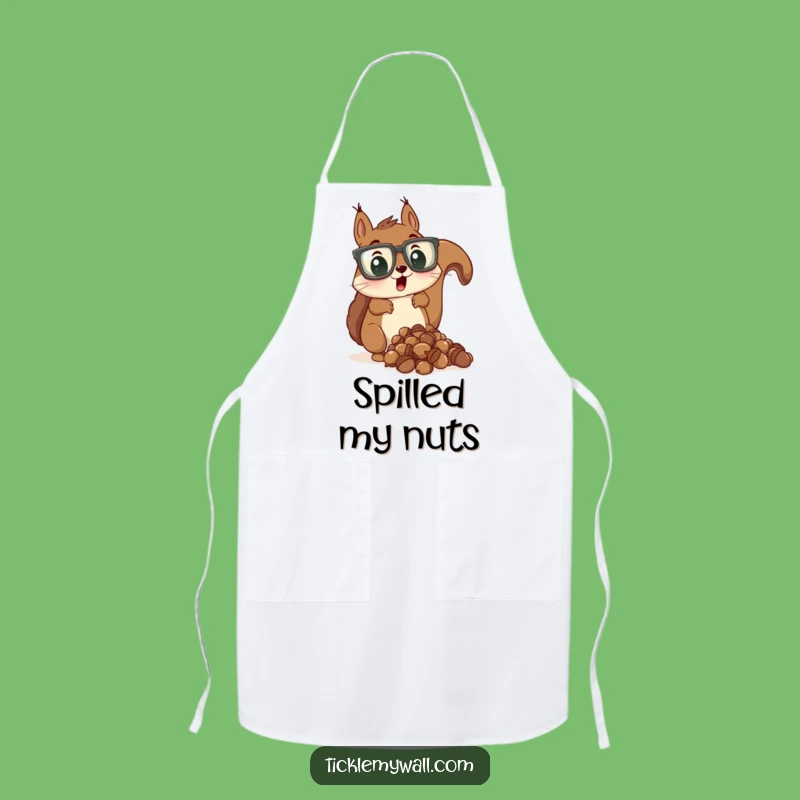 Funny Kitchen Apron: Surprised Squirrel's Acorn Drop Cooking Gift