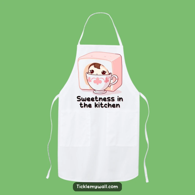 Funny Shy Teacup Apron Add Sweetness to Your Kitchen