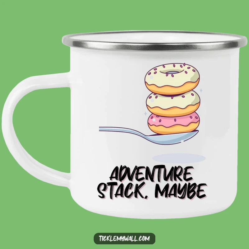 Funny Donut Stack Camping Mug: Adventure Fuel with Hilarious Dessert Vibes