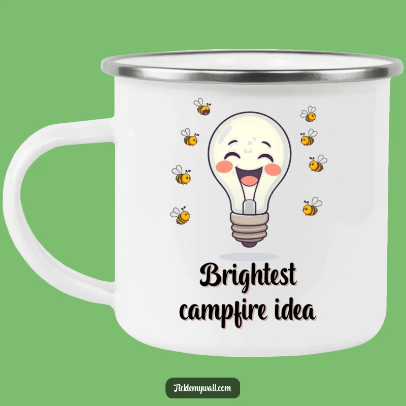 Funny Laughing Lightbulb Bees Camping Mug - Durable & Humorous Outdoor Companion