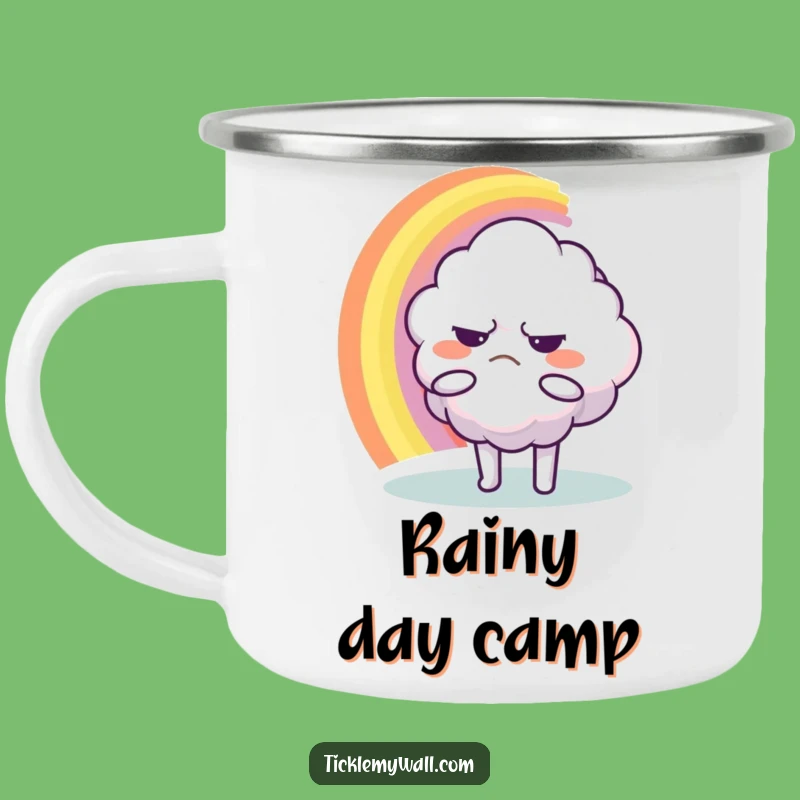 Funny Grumpy Cloud Camping Mug: Rainbow Hug Cup, Great Funny Gift Outdoors