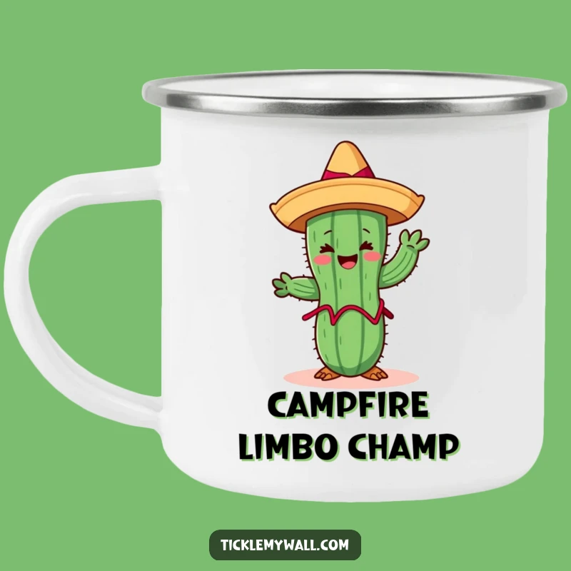 Funny Limbo Cactus Camping Mug: Fiesta Adventure Brew, Hilarious Outdoor Gift