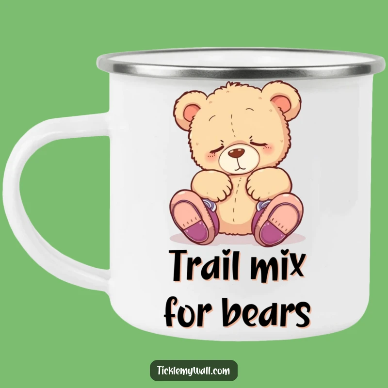 Funny Sleepy Teddy Bear Camping Mug: Adventure with Adorable, Sleepy Vibes