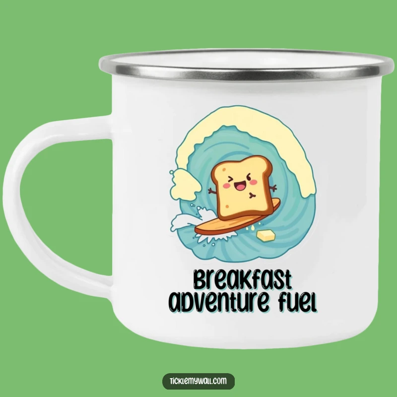 Funny Toast Surfing Butter Camping Mug Gift - Adventure Brews!