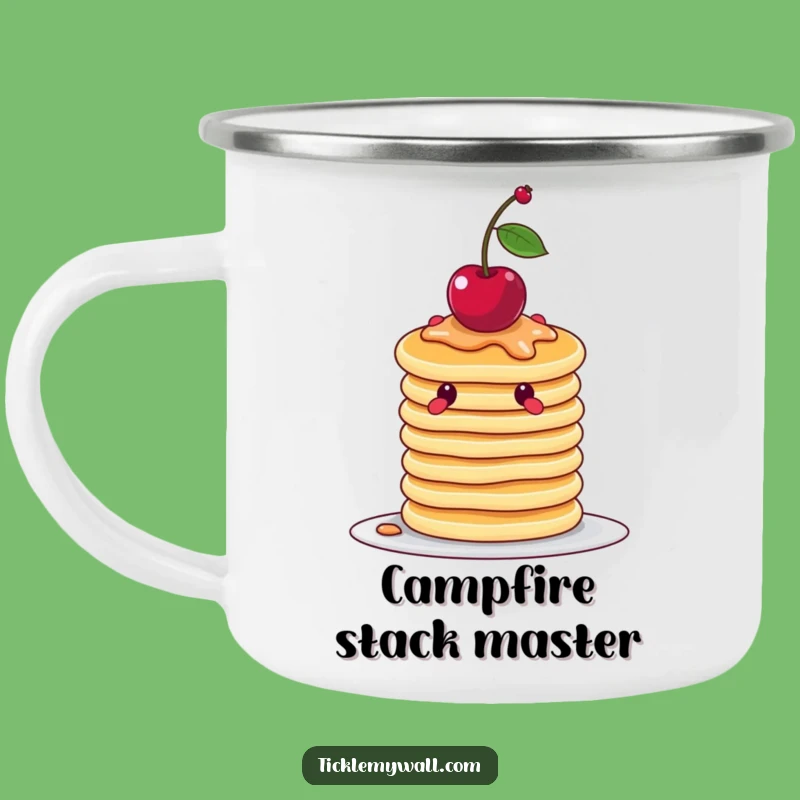 Funny Wobbly Pancake Camping Mug, Outdoor Breakfast Balance, Hilarious Travel Gift