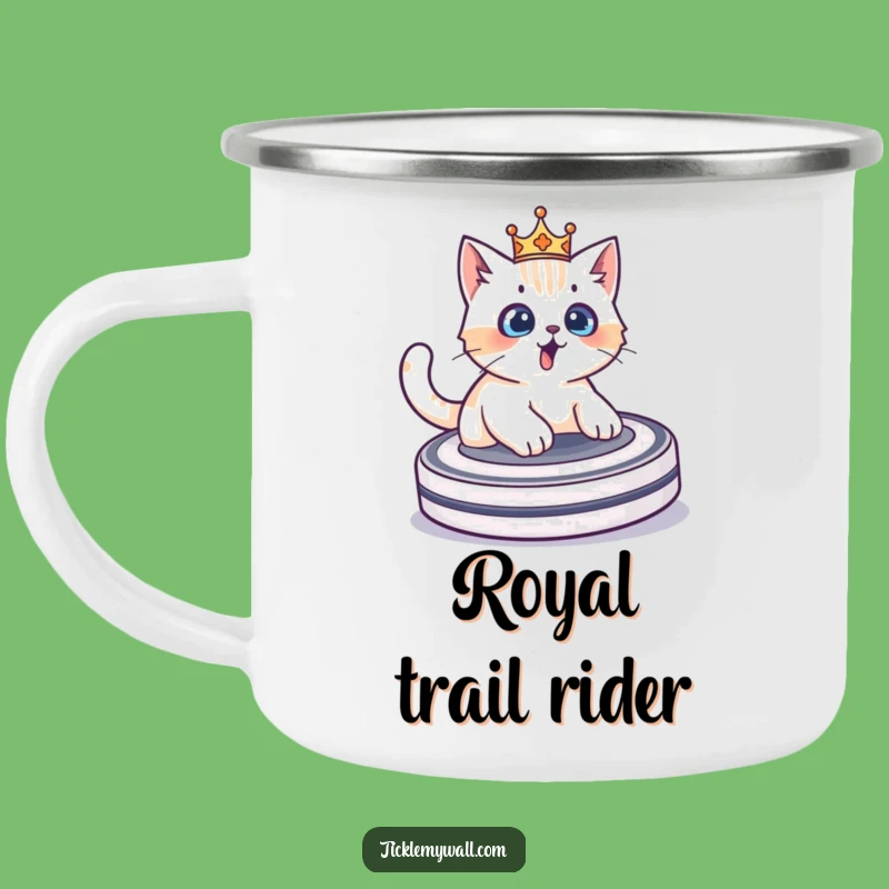 Funny Cat Crown Roomba Camping Mug: A Hilarious Adventure Companion