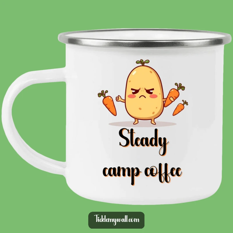Funny Nervous Potato Camping Mug: Veggie Juggling Cup, Great Funny Gift Outdoors