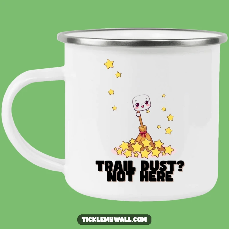 Funny Happy Broom Camping Mug: Adventure Fuel with Whimsical Star Vibes