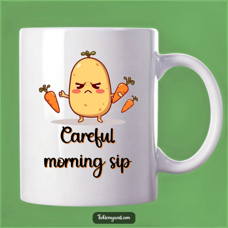 Funny Nervous Potato Juggling Mug: Veggie Comedy Gift, Perfect Funny Mug for Kitchen