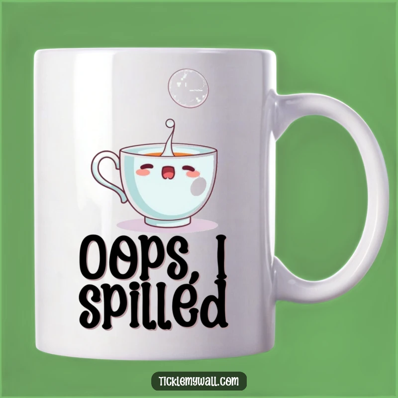Funny Startled Teacup Mug, Spilling Bubble Surprise, Hilarious Gift for Tea Lovers