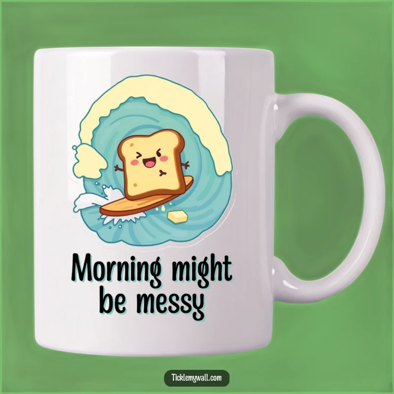 Funny Toast Surfing Butter Mug Gift - Breakfast Bliss & Wave Riding!