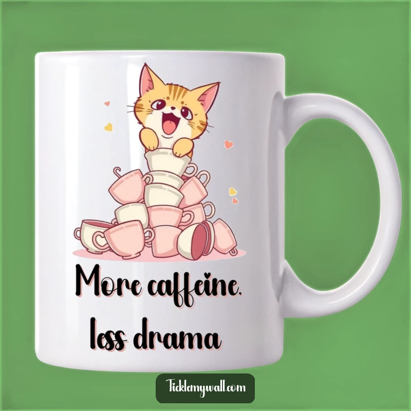 Funny Startled Cat Teacup Mishap Mug - A Purrfectly Chaotic Gift!