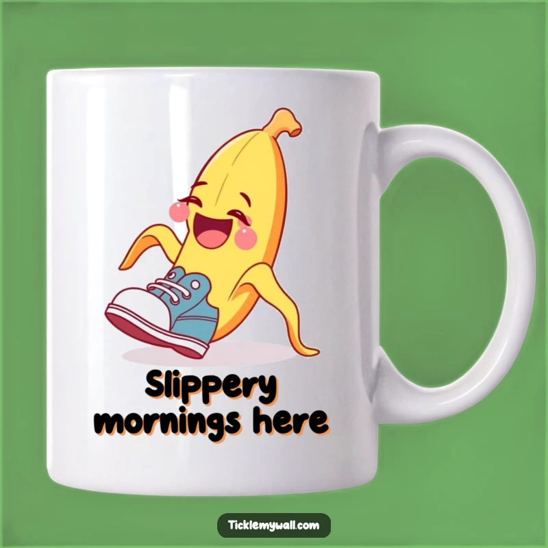 Funny Banana Peel Tripping Shoe Mug - Comedic Slip Gag Gift