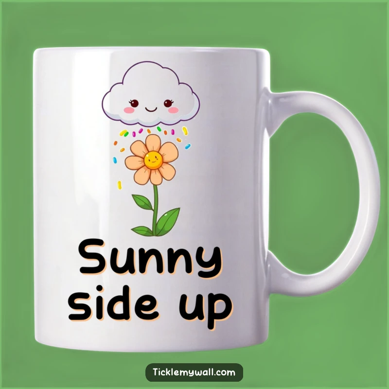 Funny Cloud Sprinkle Flower Mug: Cheerful Weather Gift for Happy Souls