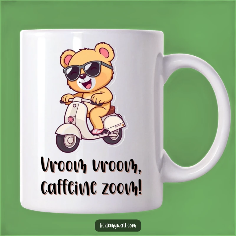Funny Teddy Bear Scooter Mug: A Joyful Ride for Your Morning Brew, a Hilarious Gift