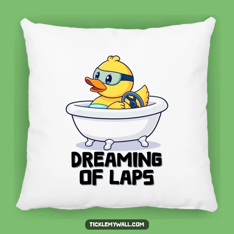 Cozy Funny Rubber Duck Race Car Pillow Gift - Bathtub Comfort & Speed!