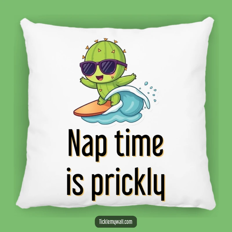 Funny Cactus Surfing Pillow - Cozy Up with Desert Cool Comfort!