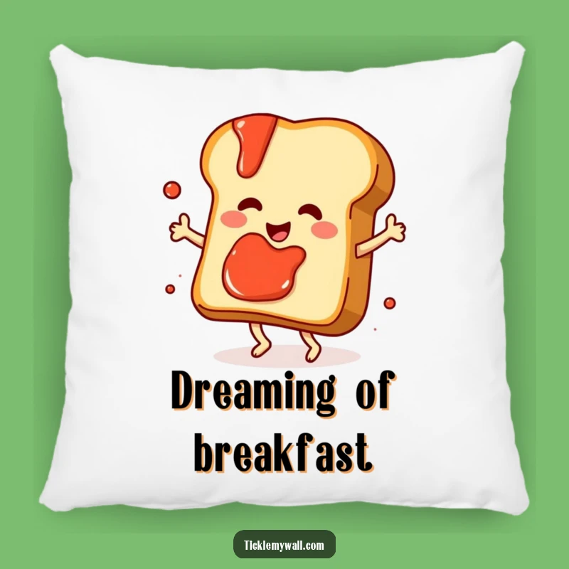 Funny Dancing Toast Pillow, Soft Jam Splatter Cushion, Comfy and Whimsical Decor