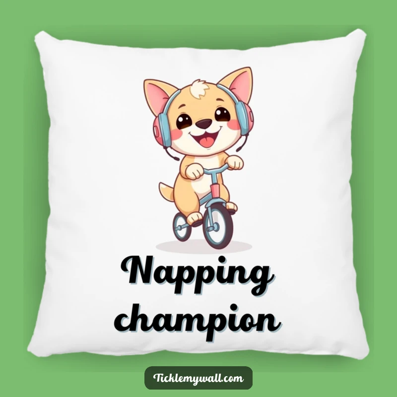 Funny Dog Unicycle Earmuffs Pillow: Comfy Cushion for a Chuckle Gift