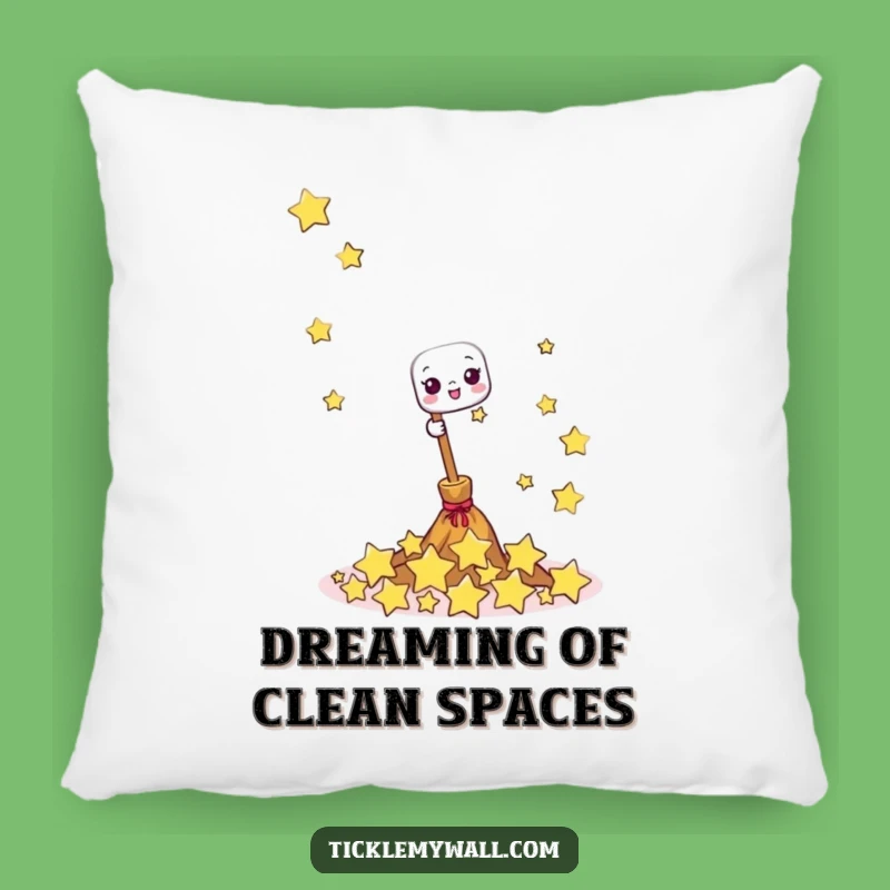 Funny Happy Broom Pillow: Cozy Comfort with Whimsical Star Sweeping Dreams