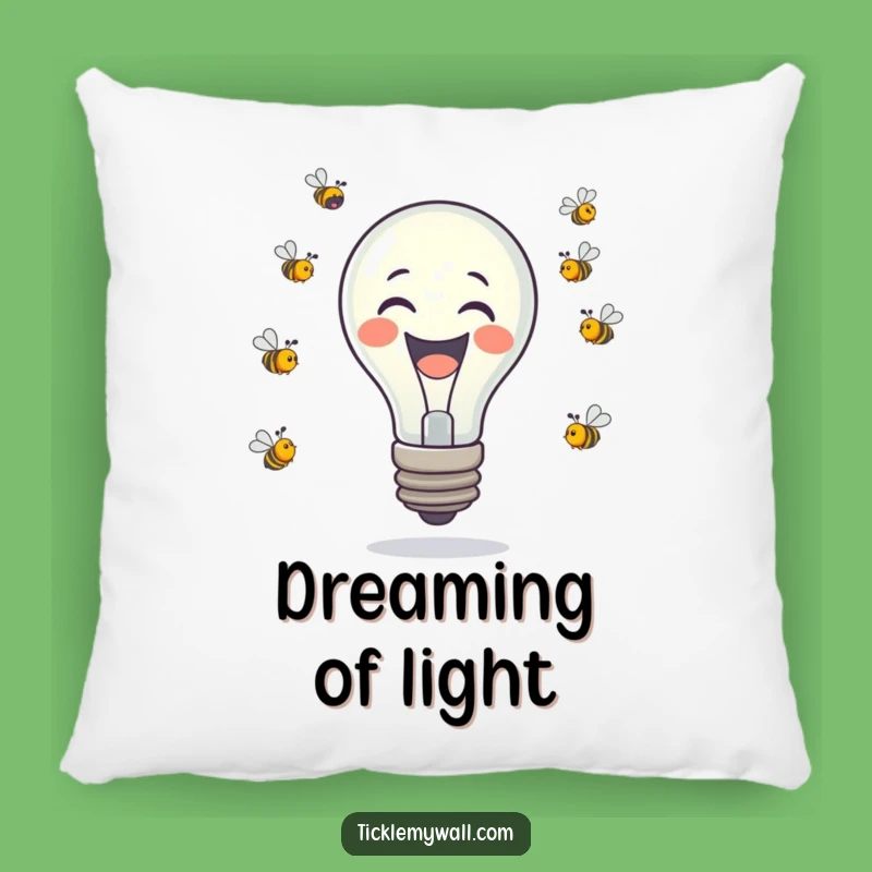 Funny Laughing Lightbulb Bees Pillow - Cozy & Humorous Decorative Accent