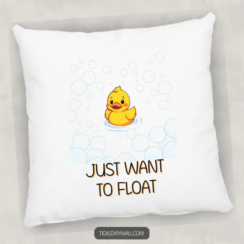 Funny Confused Duck Bubble Maze Pillow: Confused duck in bubble maze, offering funny comfort.