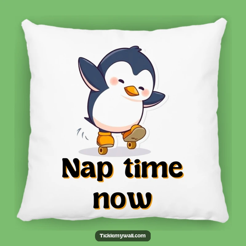 Funny Penguin Skate Pillow: Cozy Fall, Comfy Funny Gift!