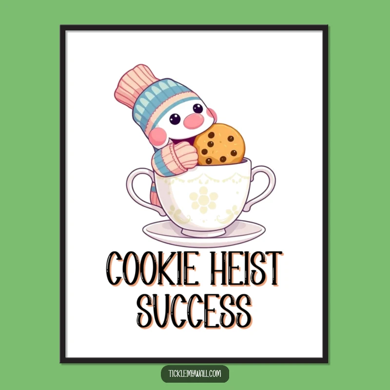 Funny Sock Puppet Cookie Digital Art Print - Instant Kitchen Laughs!
