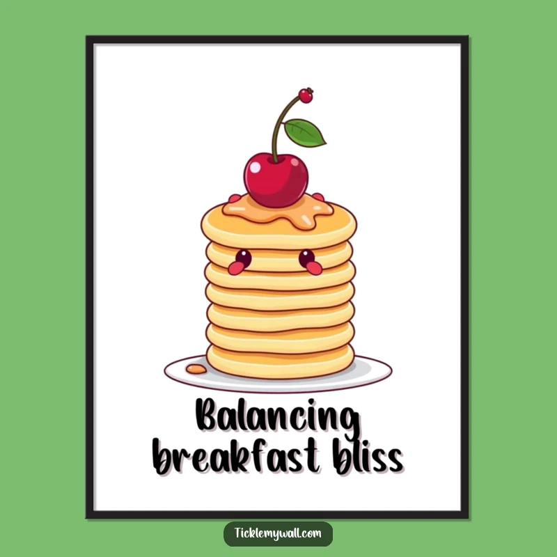 Funny Wobbly Pancake Digital Art, Instant Balancing Download, Hilarious Wall Decor
