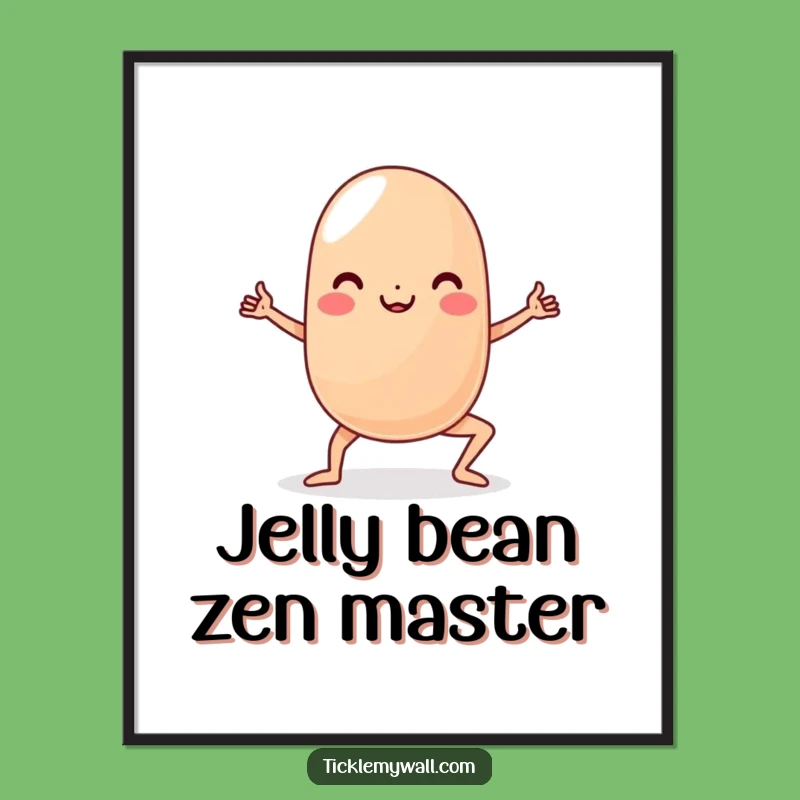 Funny Yoga Jelly Bean Digital Art Print Instant Laughable Home Decor