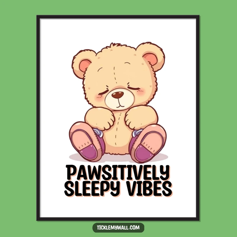 Funny Sleepy Teddy Bear Digital Art: Instant Cuteness and Adorable Humor