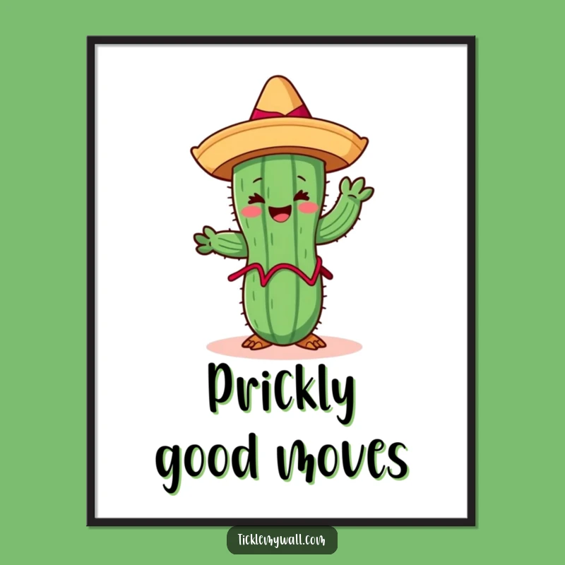 Funny Limbo Cactus Digital Art: Fiesta Fun Scene, Instant Hilarious Download