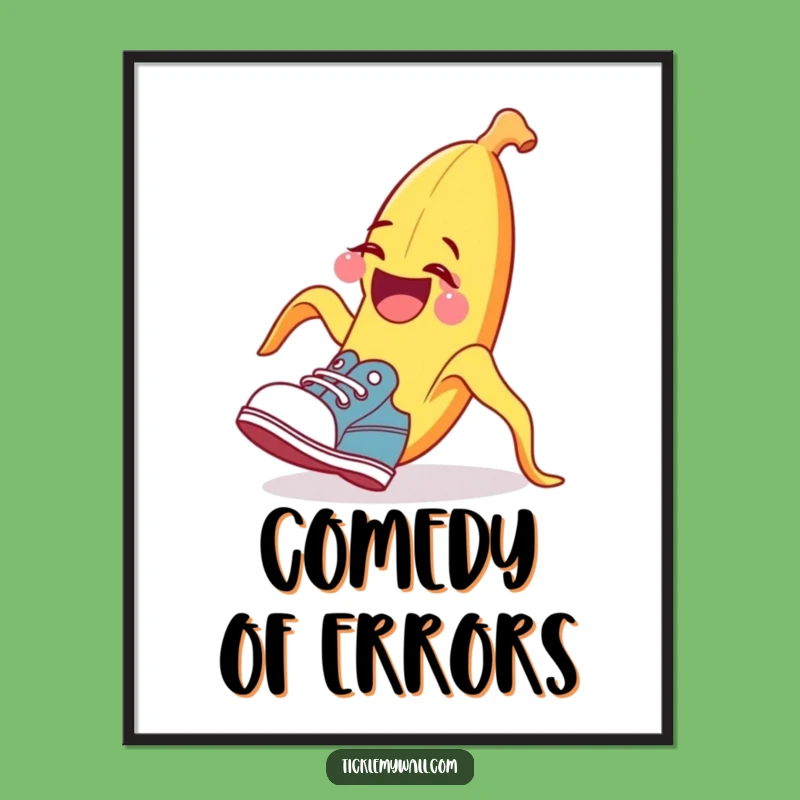 Printable Funny Banana Peel Art - Comedic Slip Digital Gift
