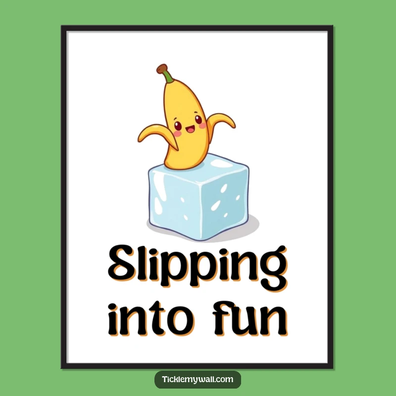 Funny Banana Peel Slip Digital Print: Instant Classic Comedy Art Gift