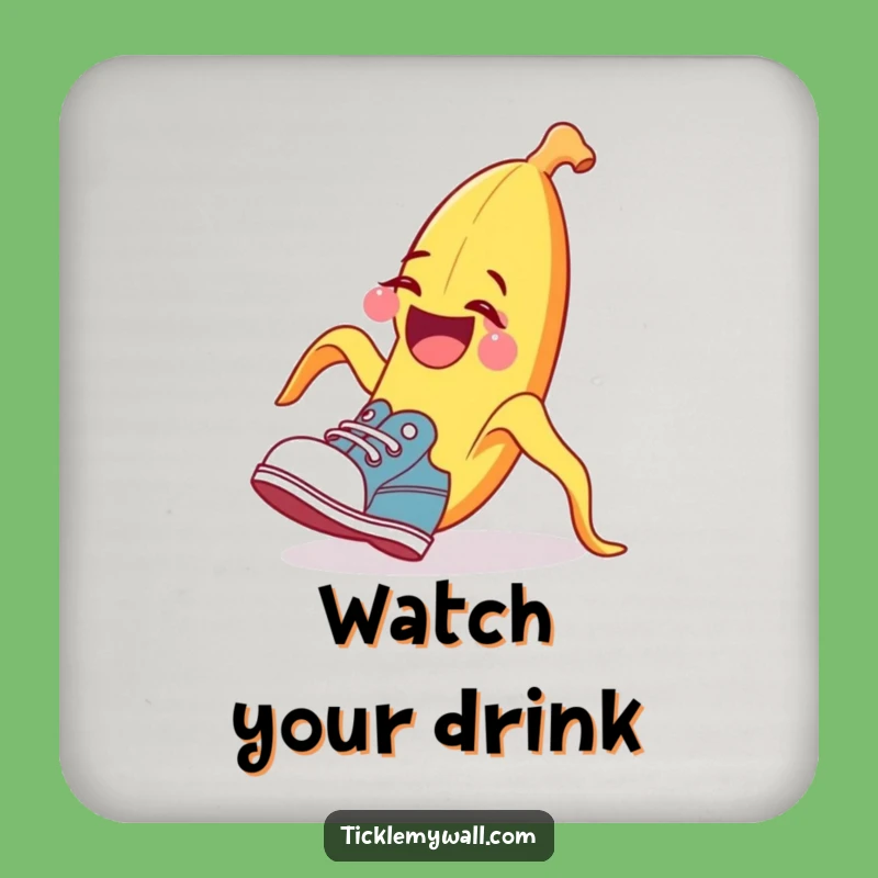 Funny Banana Peel Coaster Set - Comedic Slip Protection Gift