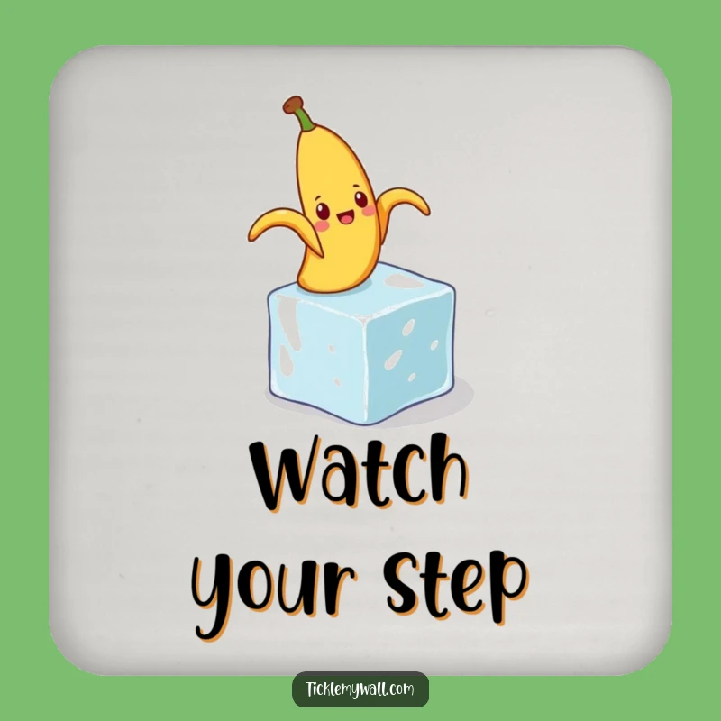 Funny Banana Peel Slip Coaster: Protect Surfaces with Humor Gift