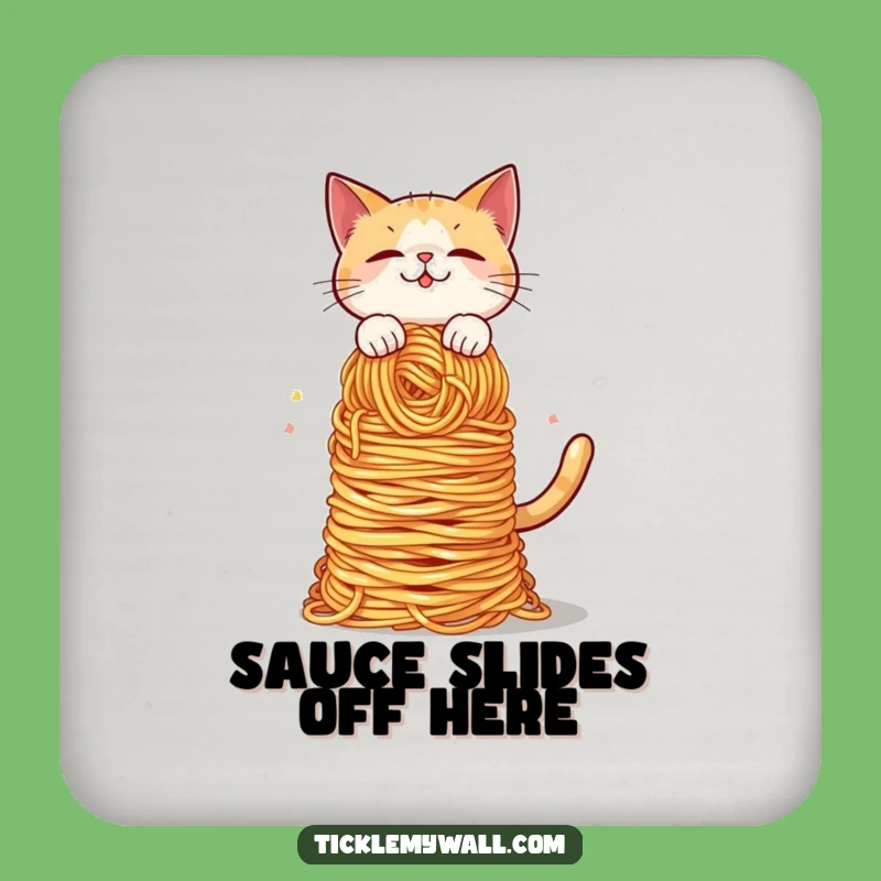 Funny Cat Spaghetti Balance Coaster: Protect Surfaces Hilariously!