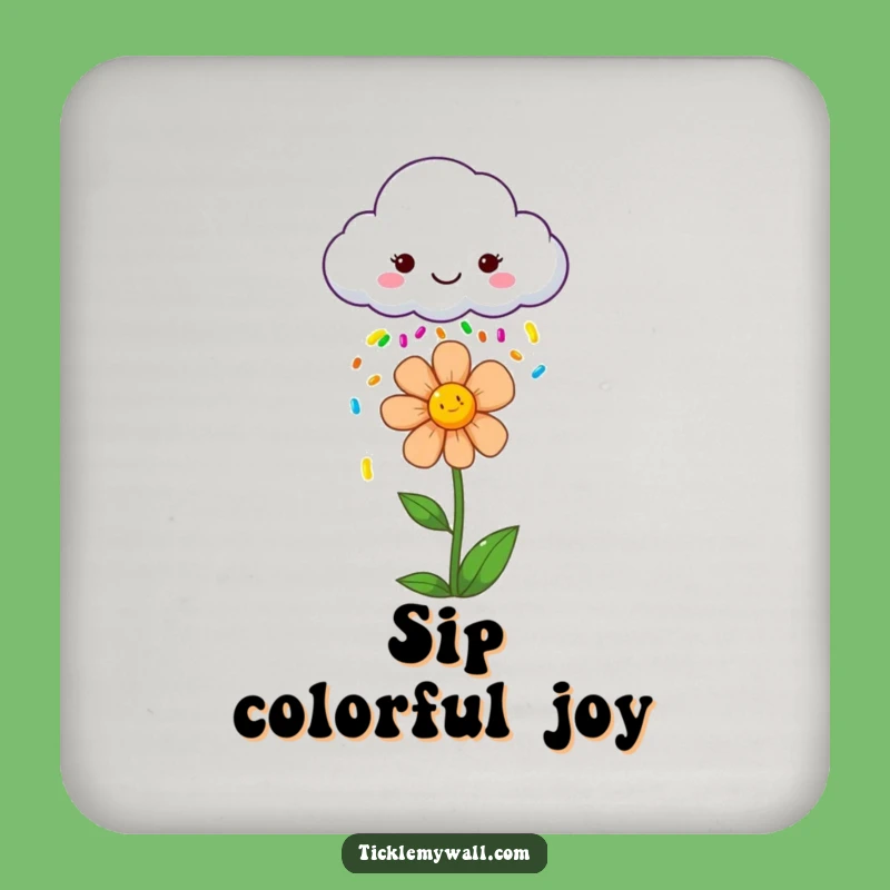 Funny Cloud Sprinkle Flower Coaster: Protect Surfaces with Sunshine Gift