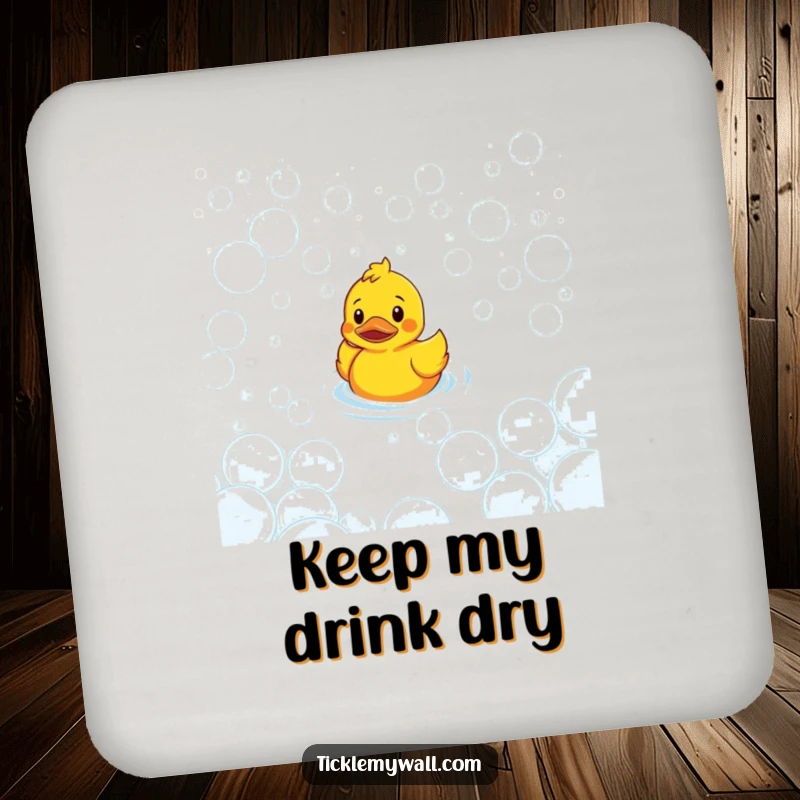 Funny Confused Duck Bubble Maze Coaster: Confused duck in bubble maze, a funny coaster.