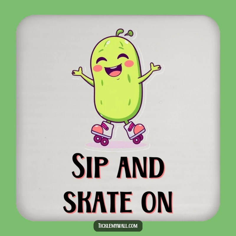 Funny Laughing Pickle Roller Skate Coaster: Protect Surfaces Hilariously!