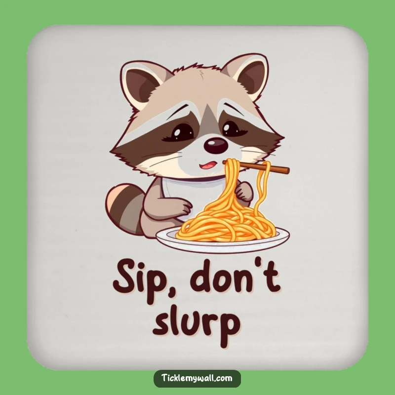 Funny Raccoon Spaghetti Coaster: A Hilarious Touch for Your Table