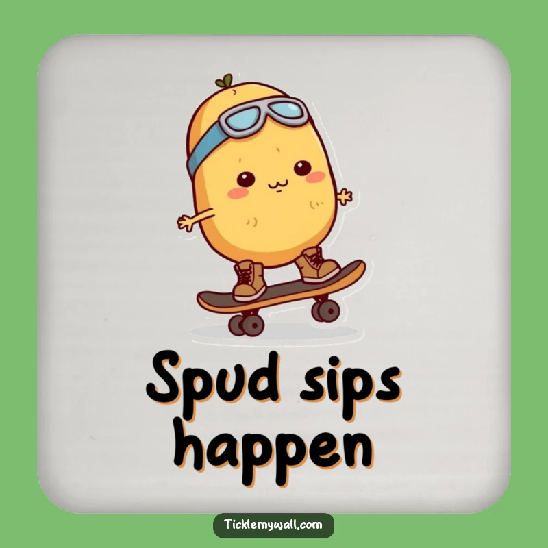 Funny Potato Skater Coaster Protect Your Surfaces with Style