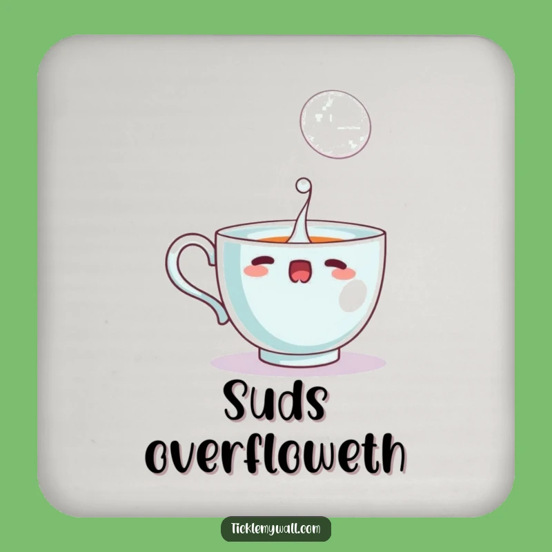 Funny Startled Teacup Coasters, Protect Surfaces Bubble Fun, Set of Hilarious Gifts