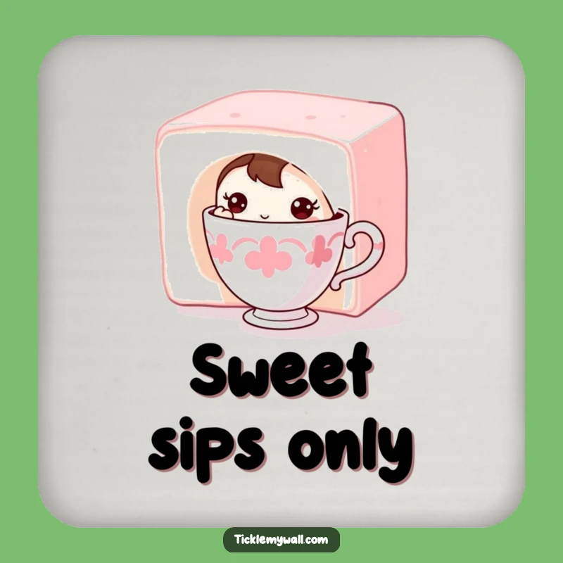 Funny Shy Teacup Coaster Sweet Protection for Your Table