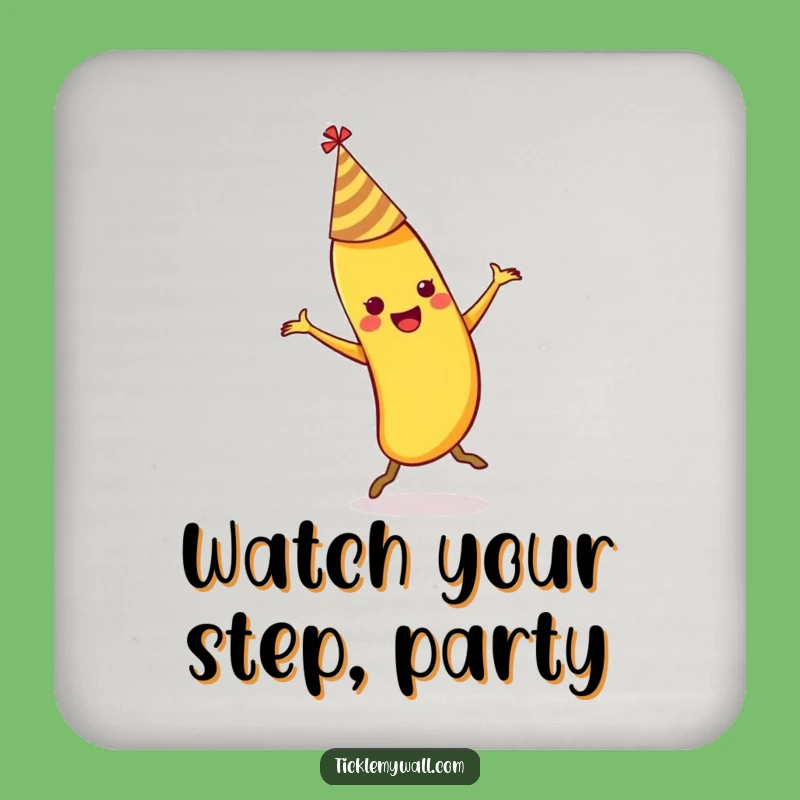 Funny Dancing Banana Slips Drink Coaster: Protect Surfaces with Humor