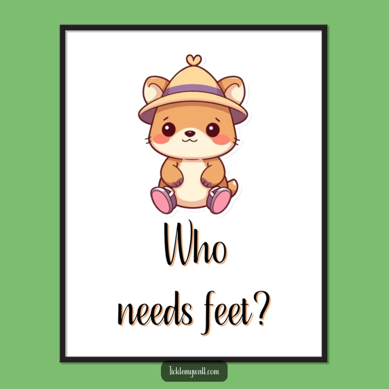 Funny Animal Poster Gift - Hilarious Wall Art of a Hat-Wearing Pet!
