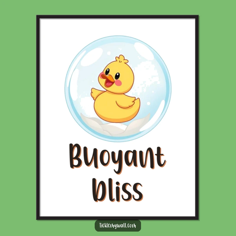 Funny Rubber Ducky Bubble Poster: Joyful Art for Walls, Whimsical Funny Gift